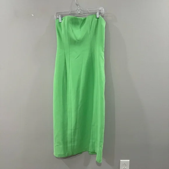slim fit dress slacks It Was All A Dream Hunter Green Strapless Dress – Shop the Mint main image 0